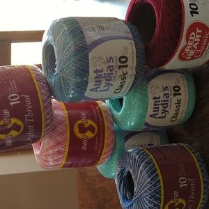 Crochet Thread - Classic 10 - 7 Skeins Mixed Colors